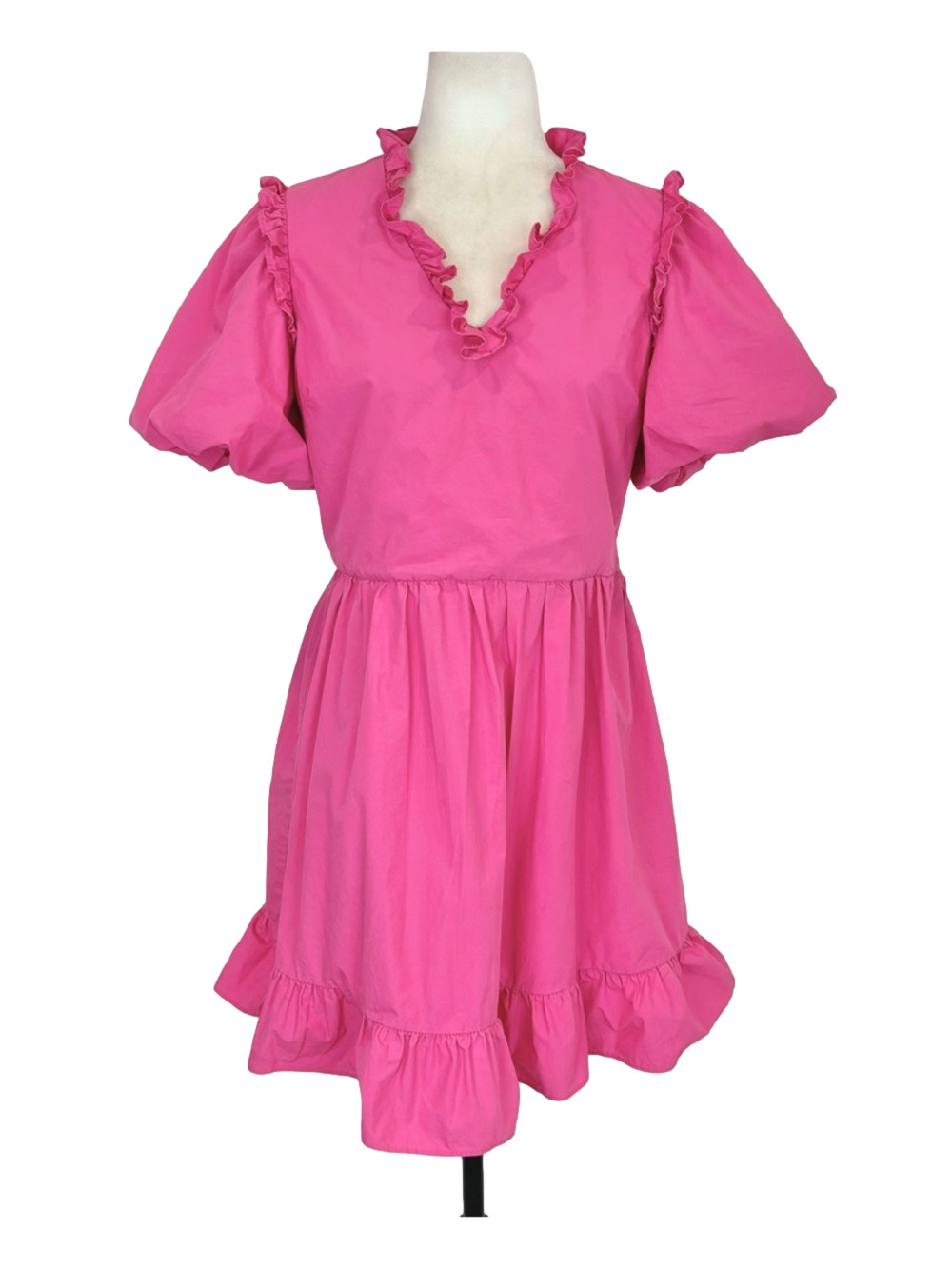 English Factory pink puff sleeve dress